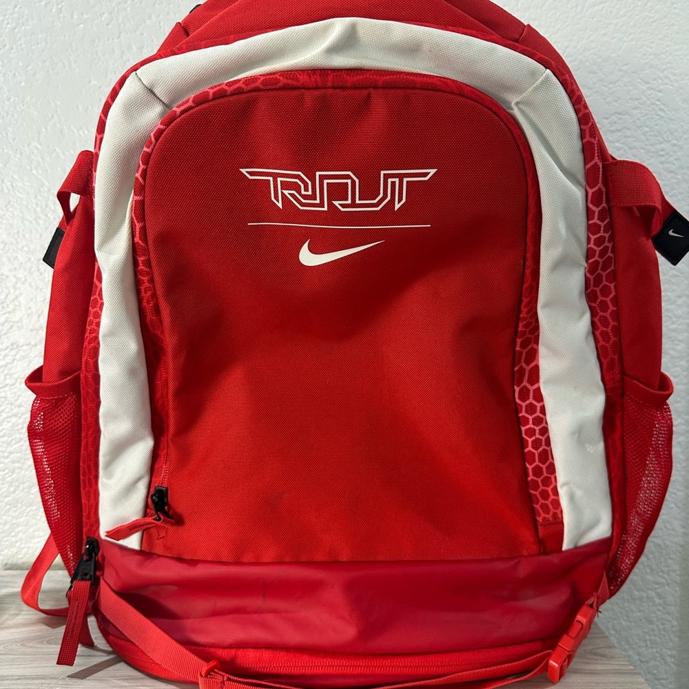 Nike Mike Trout Vapor Red Baseball Backpack-lightly used Angels White EUC